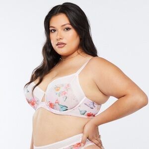 Savage X Fenty Garden of Eden Floral Butterfly Underwire Unlined Bra, size 44D